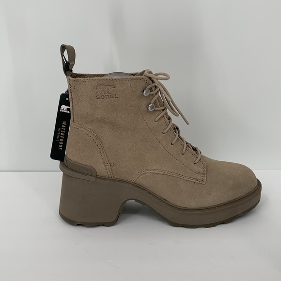 Sorel Hi-line lug boots suede leather waterproof chunky platform Taupe new 10 - Picture 4 of 7